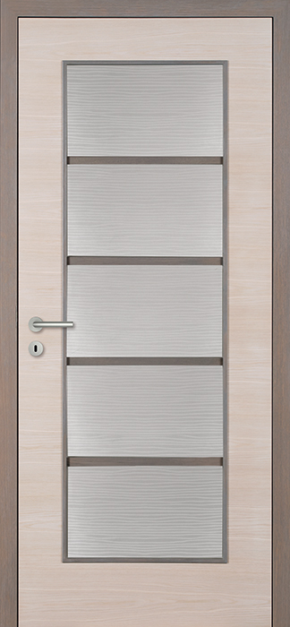 <b>BASIC DQ LA1</b><br>+Sprossen Eiche astfrei, Kreide gebeizt,<br>Futter Eiche Granit gebeizt<br>Glas ESG Wood 1-DQ